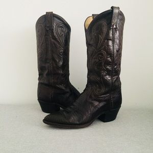 Dan Post Brown Mid-Calf Cowboy Boots